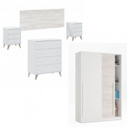 Conjunto de Dormitorio Sweet con Armario 2 puertas correderas