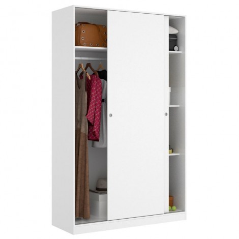 Armario 2 Puertas Correderas 120 cm Blanco Mobelcenter