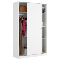 Armario 2 Puertas Correderas 120 cm Blanco Mobelcenter