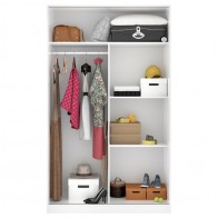 Armario 2 Puertas Correderas 120 cm Blanco Brillo Mobelcenter