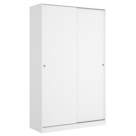 Armario 2 Puertas Correderas 120 cm Blanco Brillo Mobelcenter