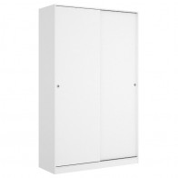 Armario 2 Puertas Correderas 120 cm Blanco Brillo Mobelcenter