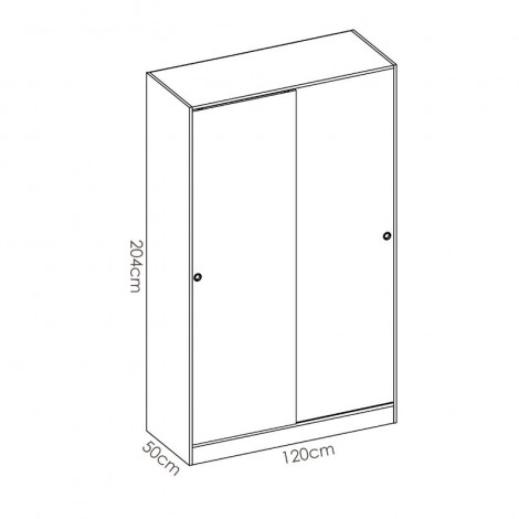 Armario 2 Puertas Correderas 120 cm Blanco Brillo Mobelcenter