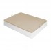 Canapé alta capacidad con tirador de madera natural 135x190 blanco y tapa 3D transpirable color beige