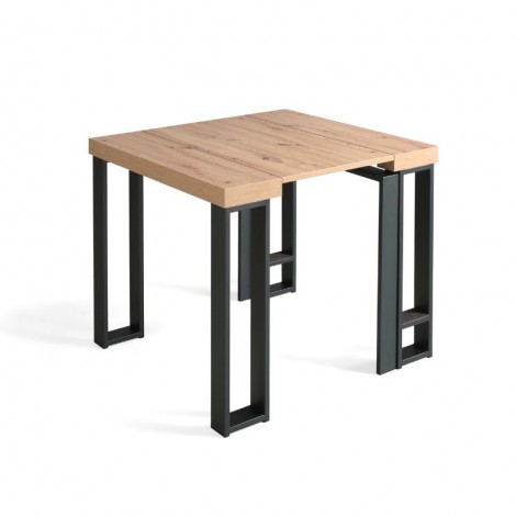 Mesa comedor extensible Consola Patas Metálicas semiabierta - Mobelcenter.es