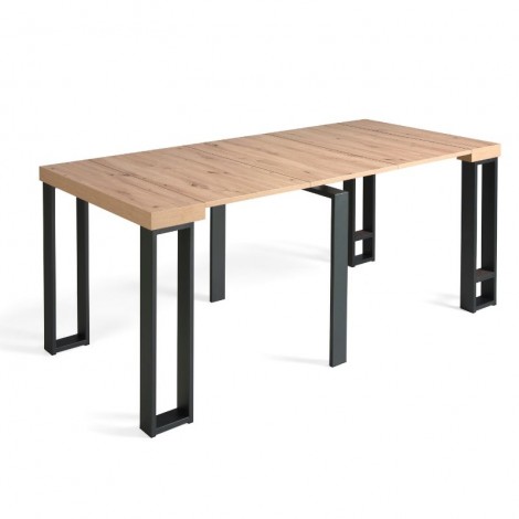 Mesa comedor extensible Consola Patas Metálicas semiabierta - Mobelcenter.es