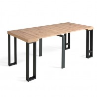 Mesa comedor extensible Consola Patas Metálicas semiabierta - Mobelcenter.es