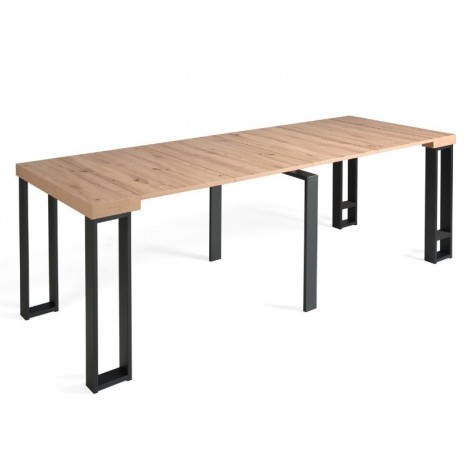 Mesa comedor extensible Consola Patas Metálicas abierta - Mobelcenter.es