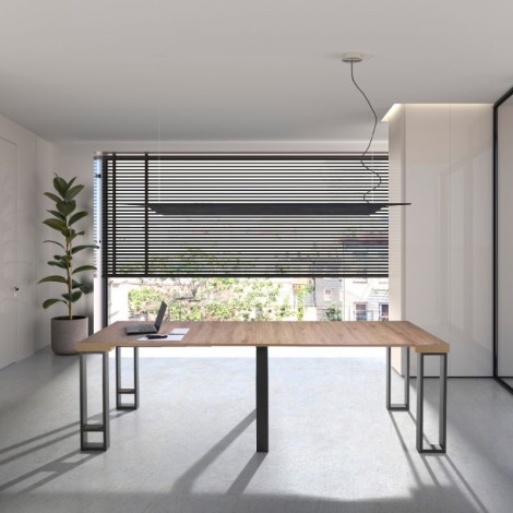 Mesa comedor extensible Consola Patas Metálicas abierta - Mobelcenter.es