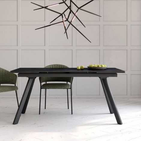 Mesa Comedor Extensible Tasman Porcelánica Estructura Negra 160 Cm Mobelcenter Mesa Comedor Extensible Tasman Porcelánica Estructura Negra 160 Cm Mobelcenter