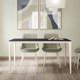 Mesa Comedor Fija Cortés Porcelánica Estructura Marfil 140 cm Mobelcenter