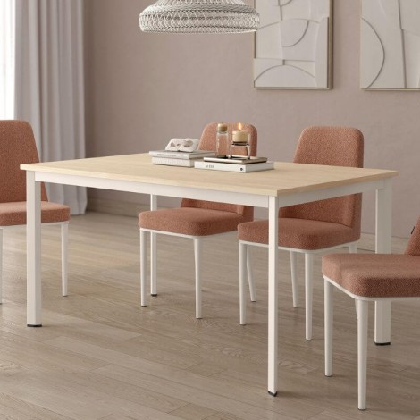 Mesa Comedor Fija Garda Estructura Marfil 160 cm Mobelcenter