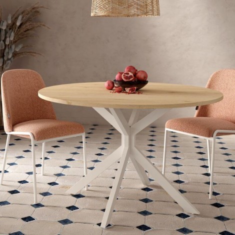 Mesa Redonda Comedor Fija Wako Madera 100 cm Mobelcenter