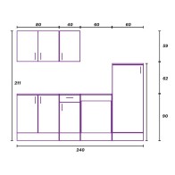 Conjunto Muebles Cocina 240 cm Aria Mobelcenter