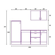 Conjunto Muebles Cocina 220 cm Kaia Mobelcenter