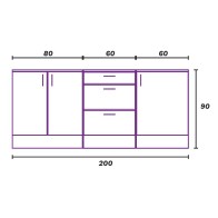 Conjunto Muebles Cocina 200 cm Lume Mobelcenter