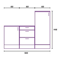 Conjunto Muebles Cocina 180 cm Ori Mobelcenter