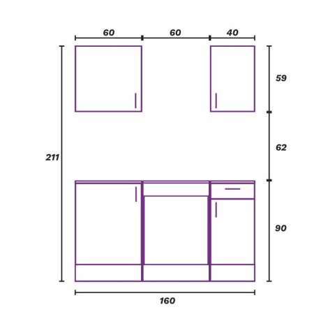 Conjunto Muebles Cocina 160 cm Eira Mobelcenter