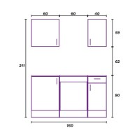 Conjunto Muebles Cocina 160 cm Eira Mobelcenter