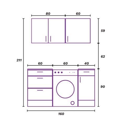 Conjunto Muebles Cocina 160 cm Ena Mobelcenter