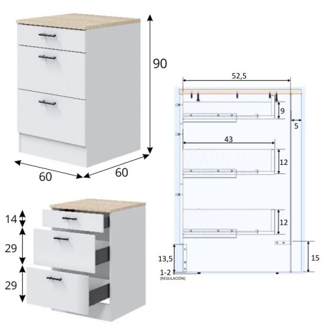 Conjunto Muebles Cocina 160 cm Ena Mobelcenter