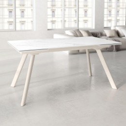 Mesa Comedor Extensible Tasman Porcelánica 160 Cm Mobelcenter