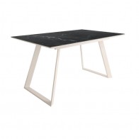 Mesa Comedor Extensible Sena Porcelánica Estructura Marfil 160 Cm Mobelcenter