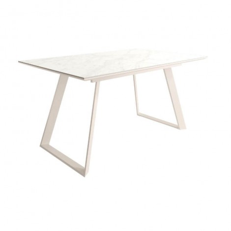 Mesa Comedor Extensible Sena Porcelánica Estructura Marfil 140 Cm Mobelcenter