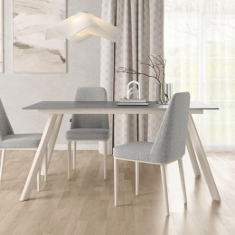 Mesa Comedor Fija Omán Porcelánica Estructura Marfil 160 cm Mobelcenter