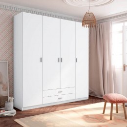 Armario 4 puertas y 2 cajones Blanco Mate Roma Mobelcenter