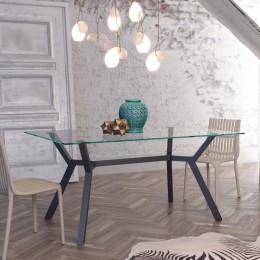 Mesa Redonda Comedor Cristal Alborán 180 cm Mobelcenter