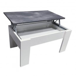 Mesa de Centro Elevable Gala Blanca y Cemento Mobelcenter