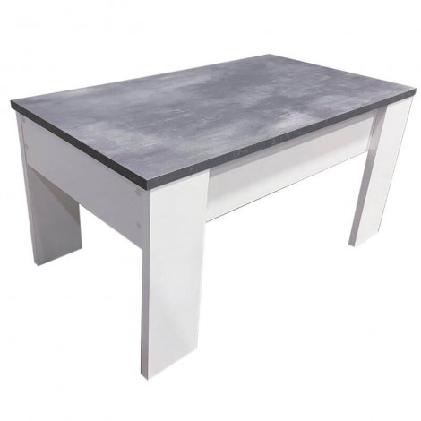 Mesa de Centro Elevable Gala Blanca y Cemento Mobelcenter