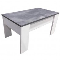Mesa de Centro Elevable Gala Blanca y Cemento Mobelcenter