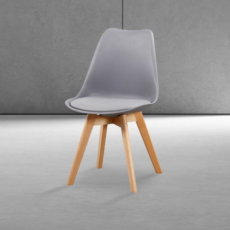 Pack 4 Sillas de Comedor Malmo Nordic Gris Mobelcenter