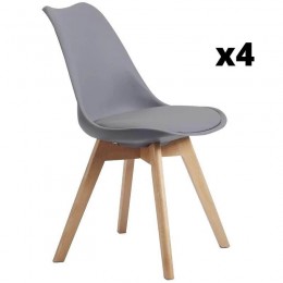Pack 4 Sillas de Comedor Malmo Nordic Gris Mobelcenter