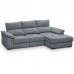 Sofá Chaiselongue 3 Plazas Cairo Steel 285 cm Mobelcenter