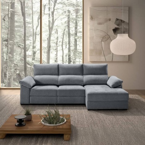 Sofá Chaiselongue 3 Plazas Cairo Steel 285 cm Mobelcenter