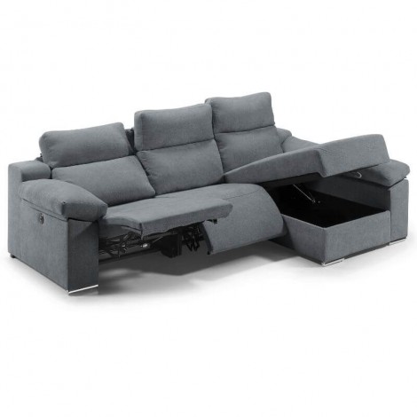 Sofá Chaiselongue 3 Plazas Relax Eléctrico Dumont Steel 280 cm Mobelcenter