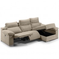 Sofá Chaiselongue 3 Plazas Relax Eléctrico Dumont Sand 280 cm Mobelcenter