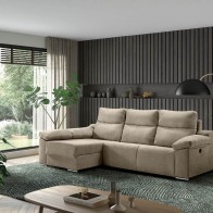 Sofá Chaiselongue 3 Plazas Relax Eléctrico Dumont Sand 280 cm Mobelcenter