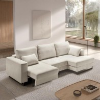 Sofá Chaiselongue 3 Plazas Monet Crema 300 cm Mobelcenter