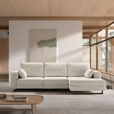Sofá Chaiselongue 3 Plazas Monet Crema 300 cm Mobelcenter