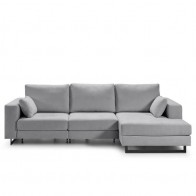 Sofá Chaiselongue 3 Plazas Monet Gris 300 cm Mobelcenter