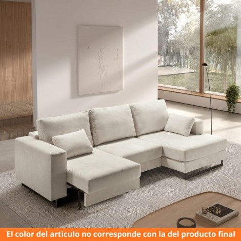 Sofá Chaiselongue 3 Plazas Monet Gris 300 cm Mobelcenter