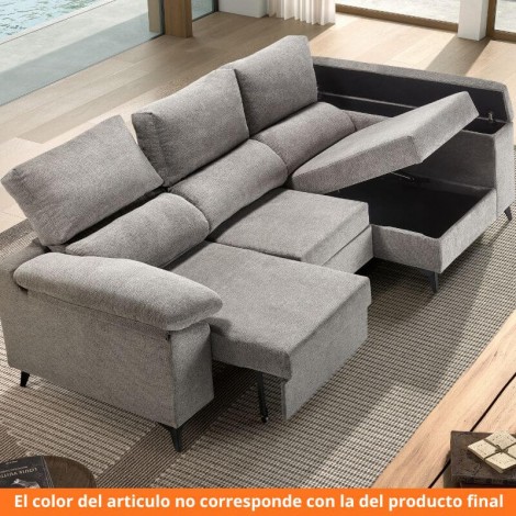 Sofá Chaiselongue 3 Plazas Oxford Beige 265 CM Mobelcenter