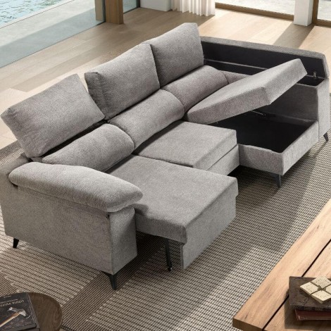 Sofá Chaiselongue 3 Plazas Oxford Marengo 265 CM Mobelcenter