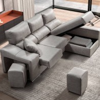 Sofá Chaiselongue 3 Plazas Aura Cemento 240 Cm Mobelcenter