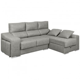 Sofá Chaiselongue 3 Plazas Aura Cemento 240 Cm Mobelcenter
