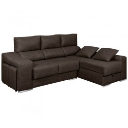 Sofá Chaiselongue 3 Plazas Aura Plomo 240 Cm Mobelcenter
